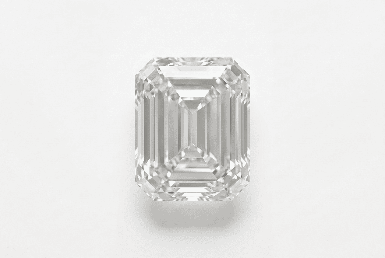 Emerald Cut Diamant in Draufsicht